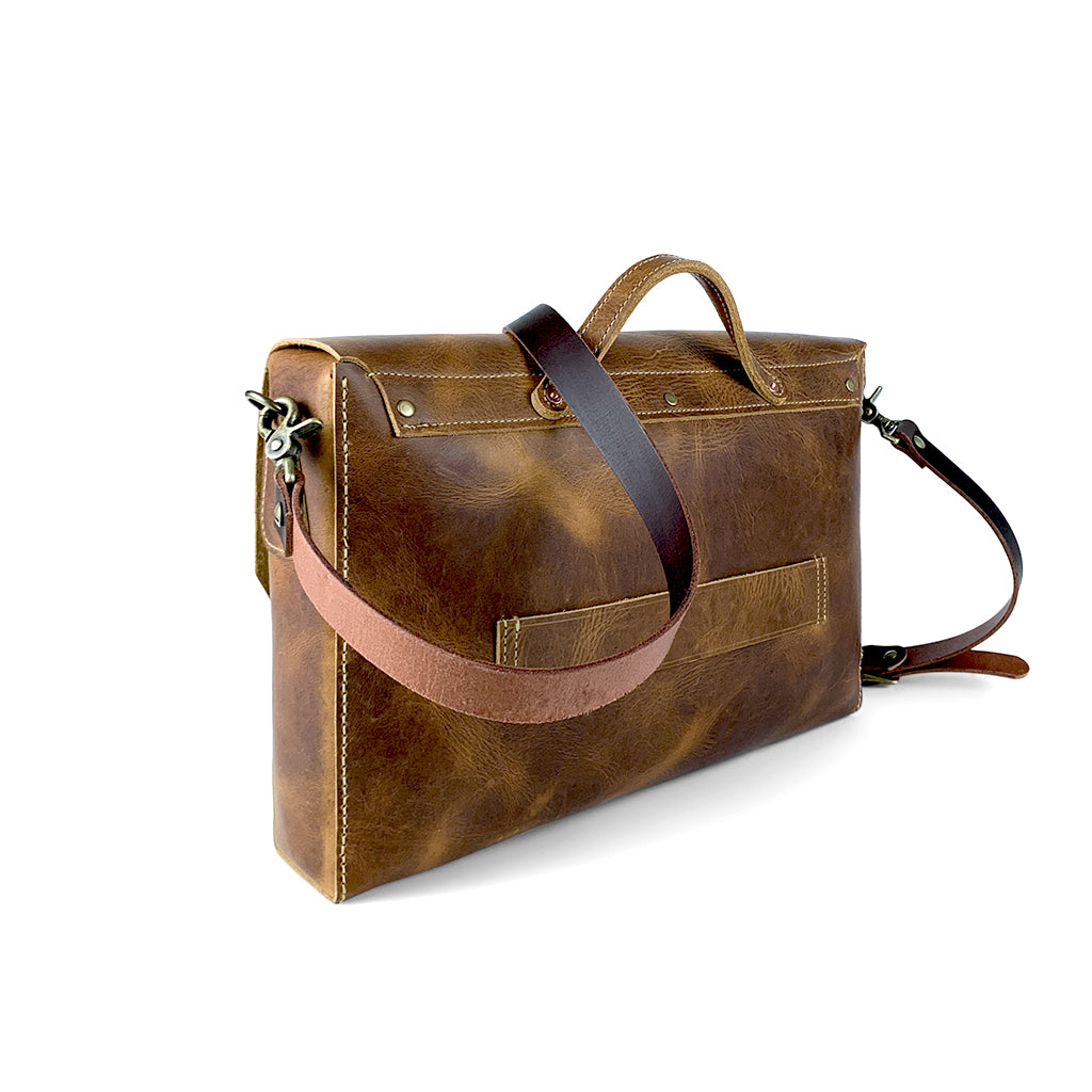Genuine Leather messenger bag brown