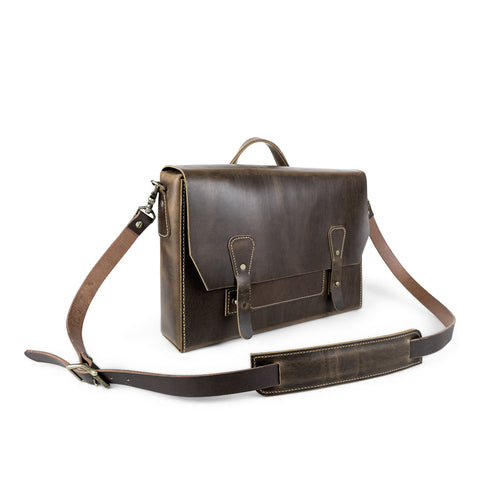 Leather Messenger Bag | Dark Brown