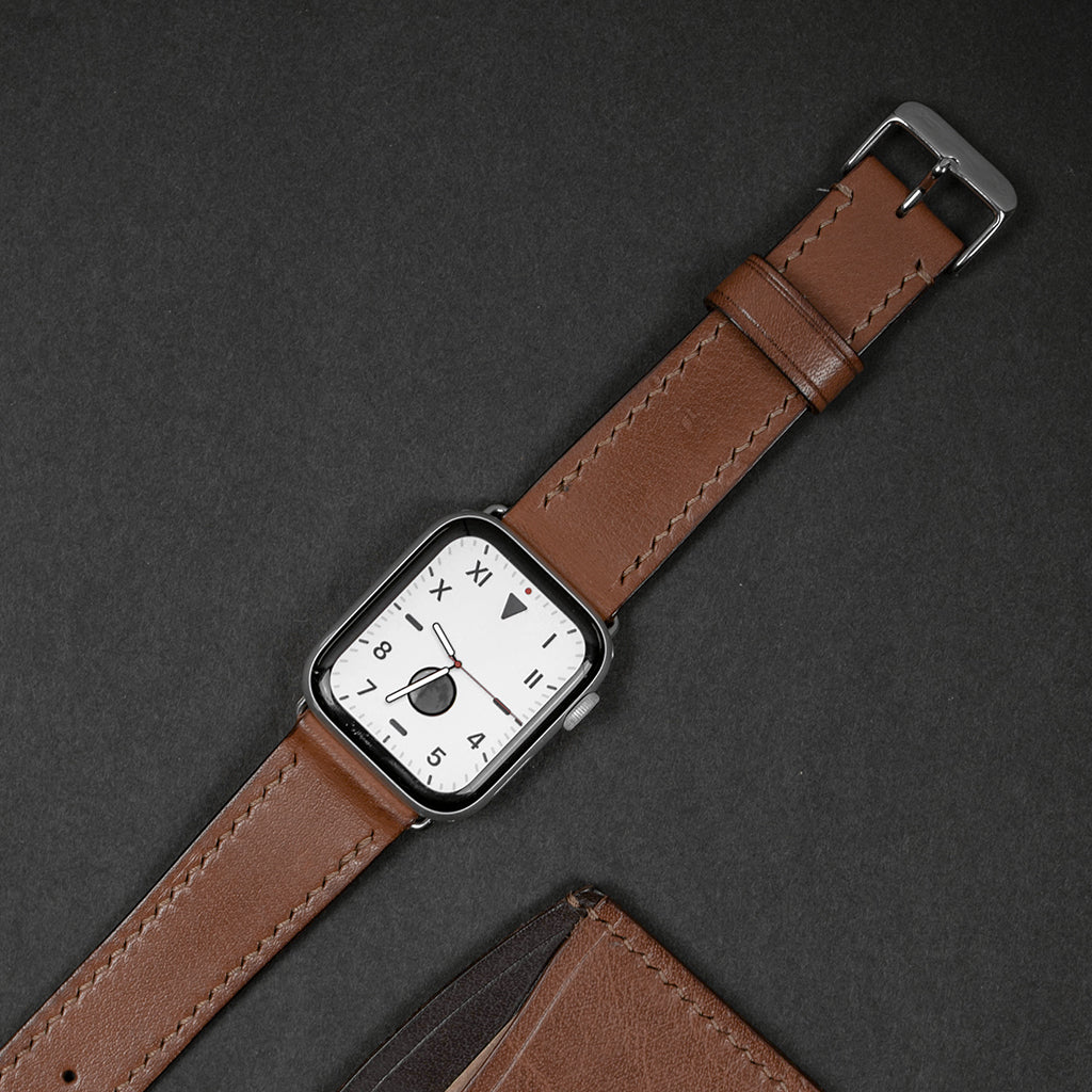 British Tan Leather apple watch bands