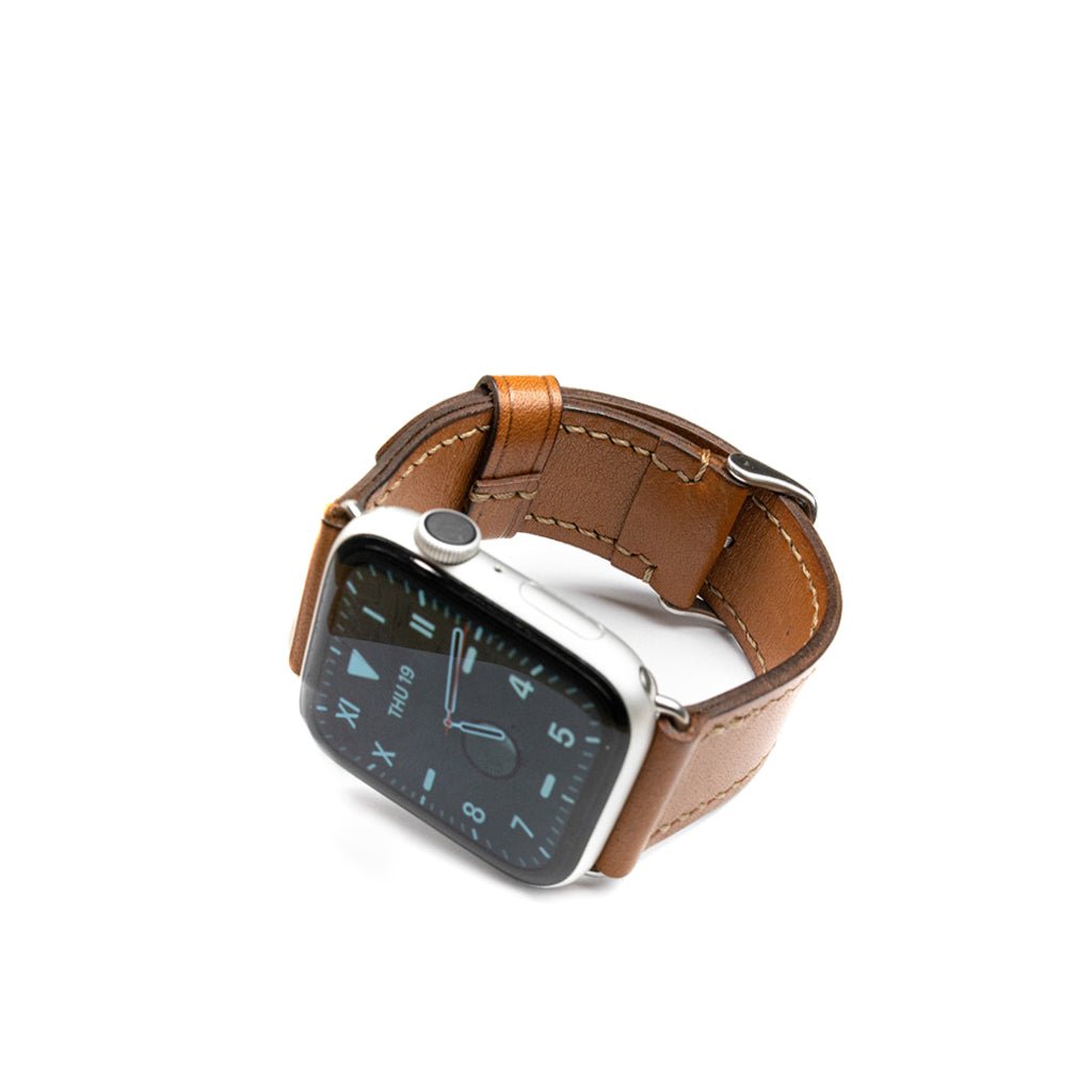 Tan Apple 42/44mm Leather Watch Strap