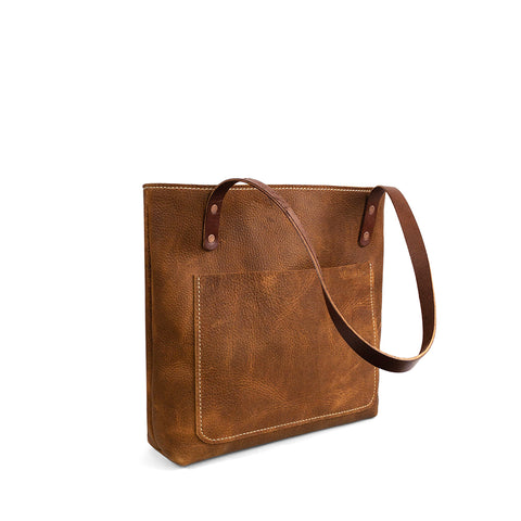 Classic Handmade Leather Tote bag | Saddle