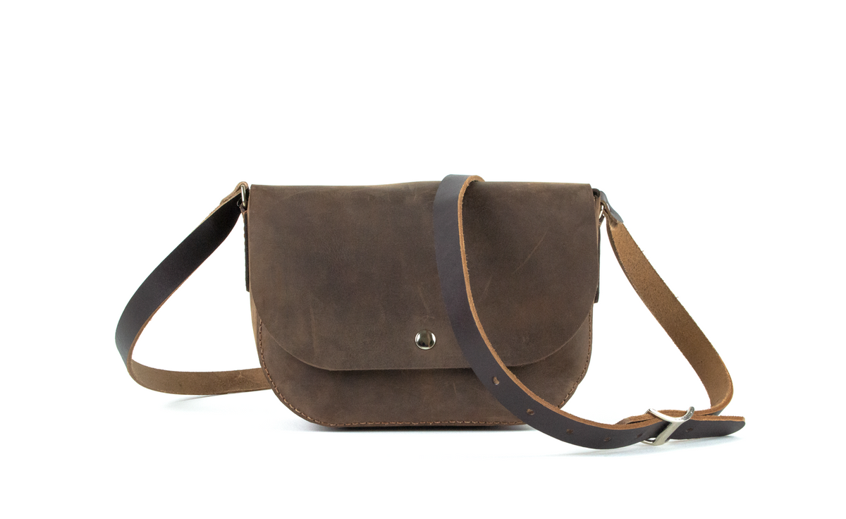 Handmade Crossbody Bag | Medium Brown
