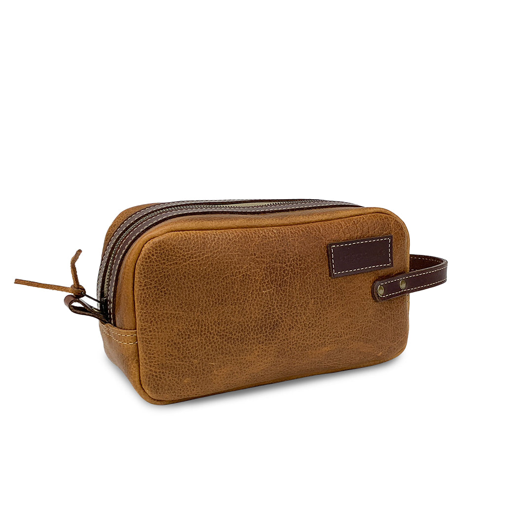 Leather Dopp kit Bag | Tan