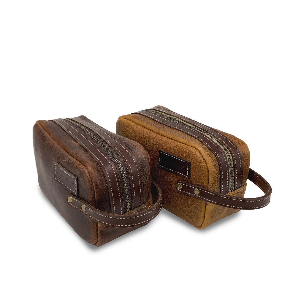 leather travel Dopp kit toiletry bags