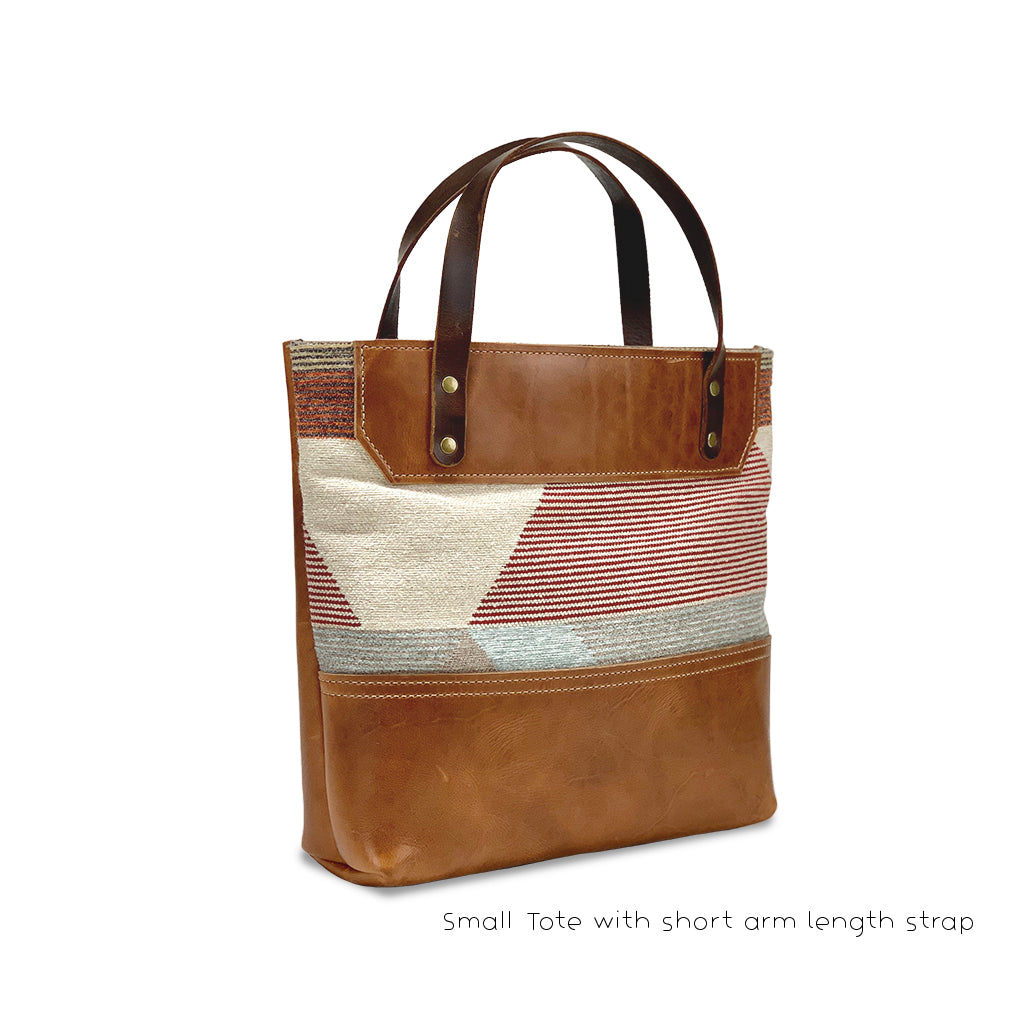 Small Leather and Fabric Tote Bags