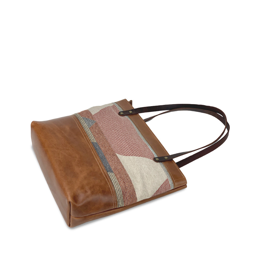 Tan canvas and leather tote bags and purses