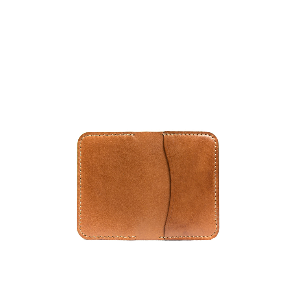 Leather minimalist card holder - tan