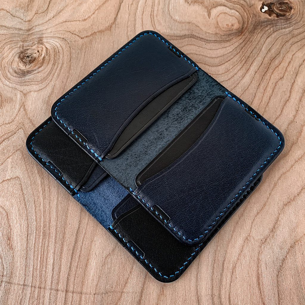 Blue and black minimalist card wallet