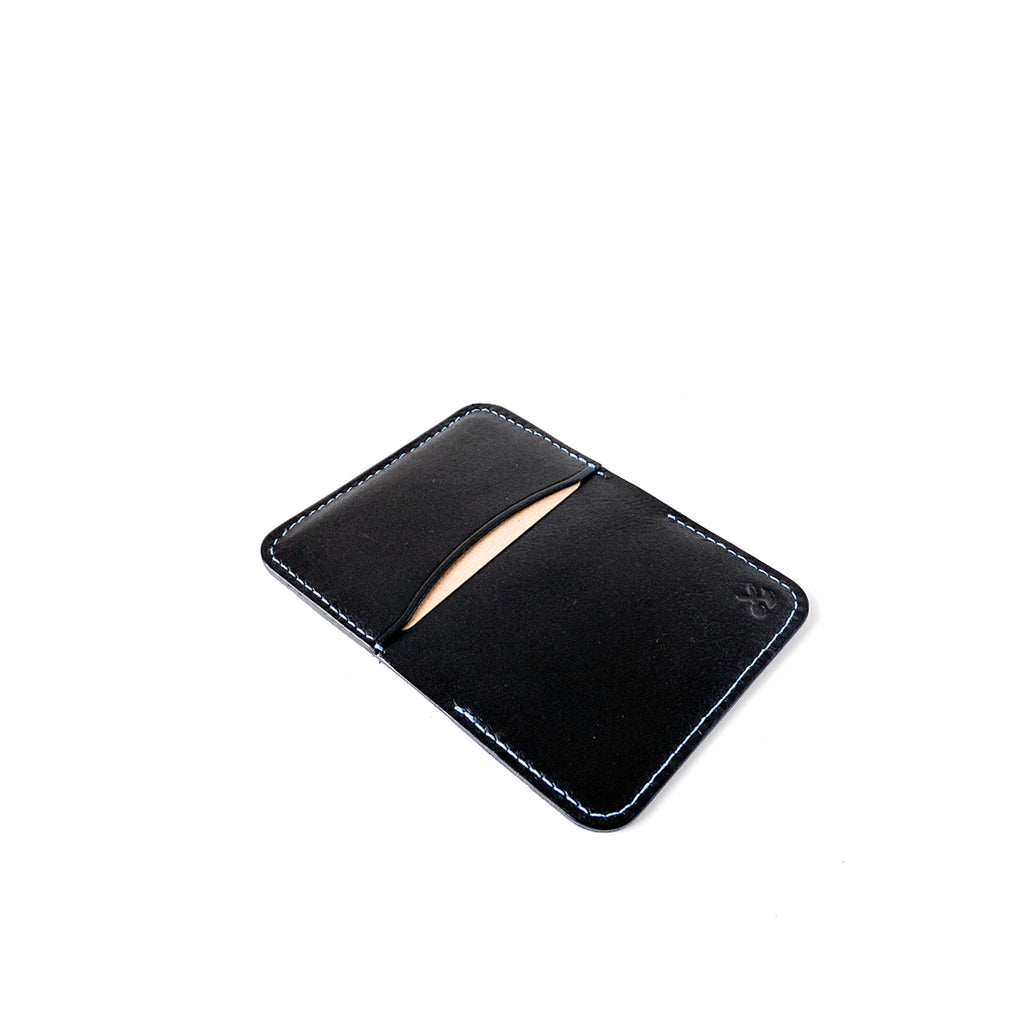 Leather minimalist card holder - black