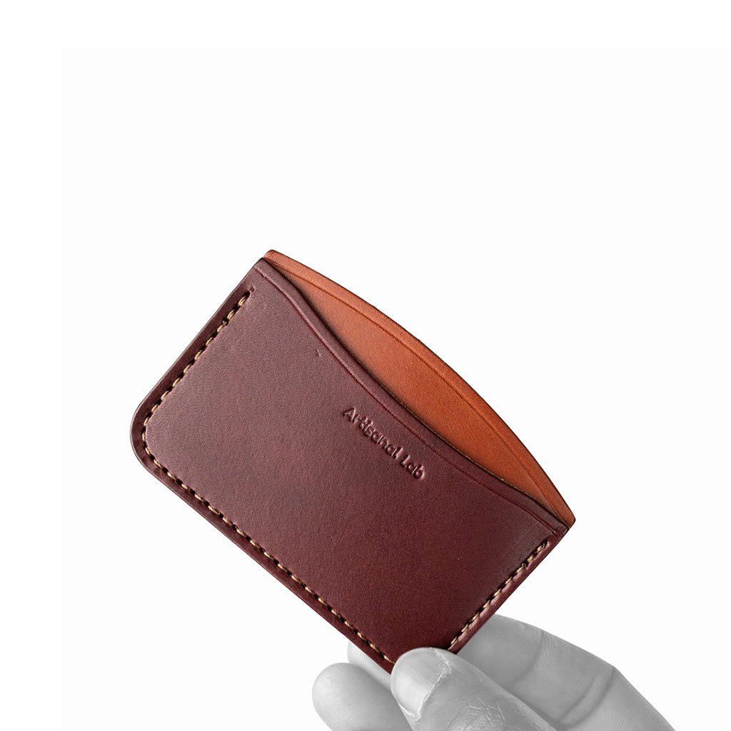 leather credit card holder | Burgundy