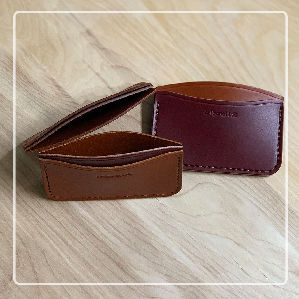 Leather micro wallet set