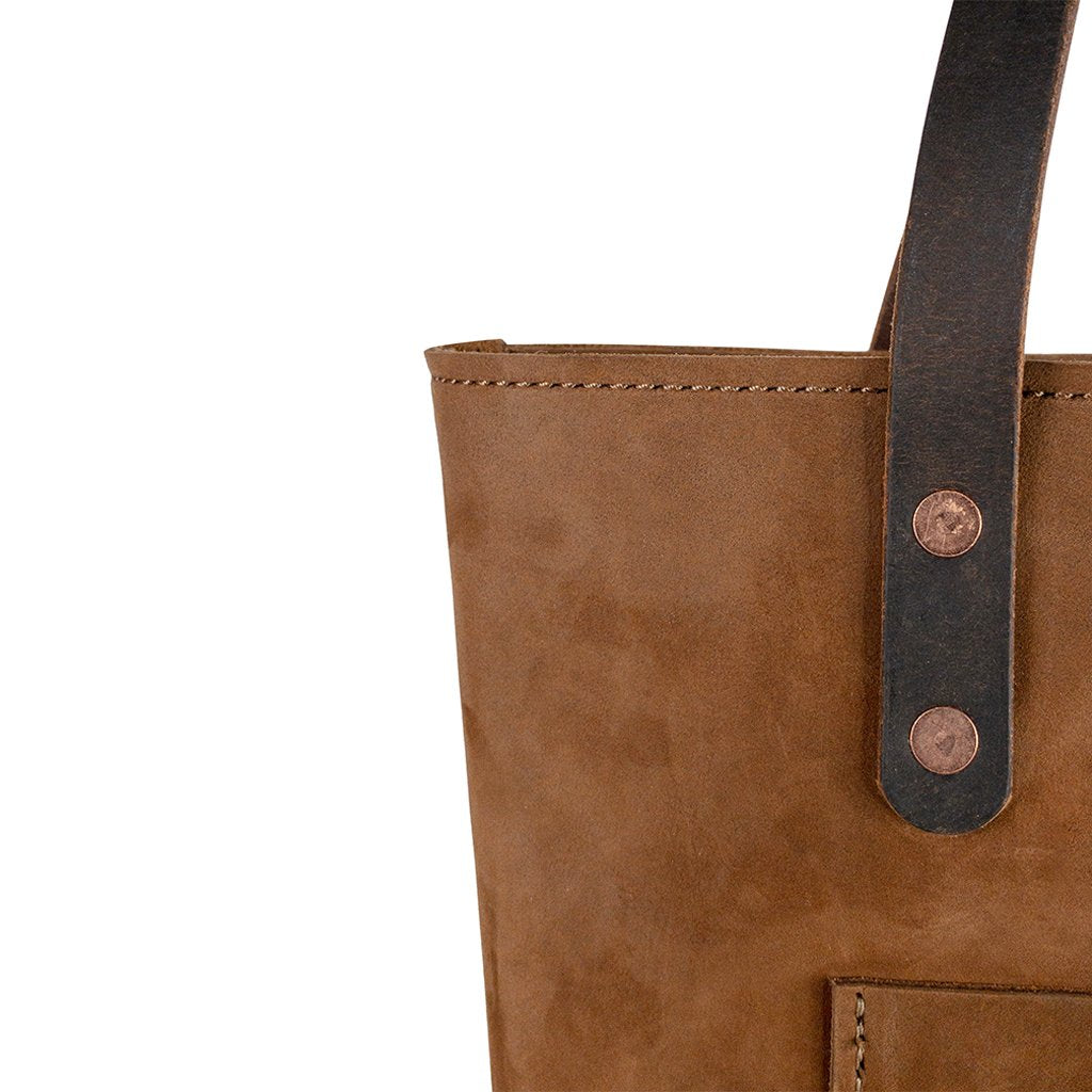 Details Leather Handmade tote work bag | Nubuck