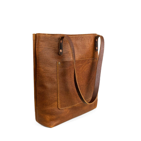 Leather Handmade tote work bag | Sunset Rage