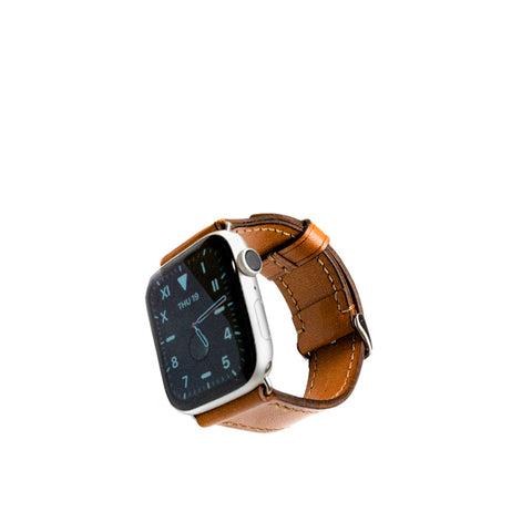 Tan Apple 42/44mm Leather Watch Strap
