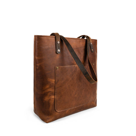Classic Leather Tote for work | Wheat Harvest